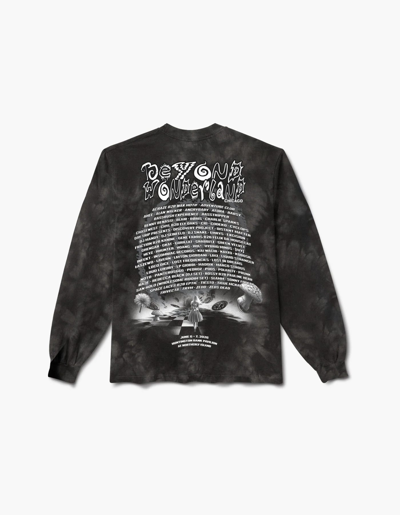 Alice Zone Chicago Tie Dye 2026 Lineup Long Sleeve Tee - Image 2