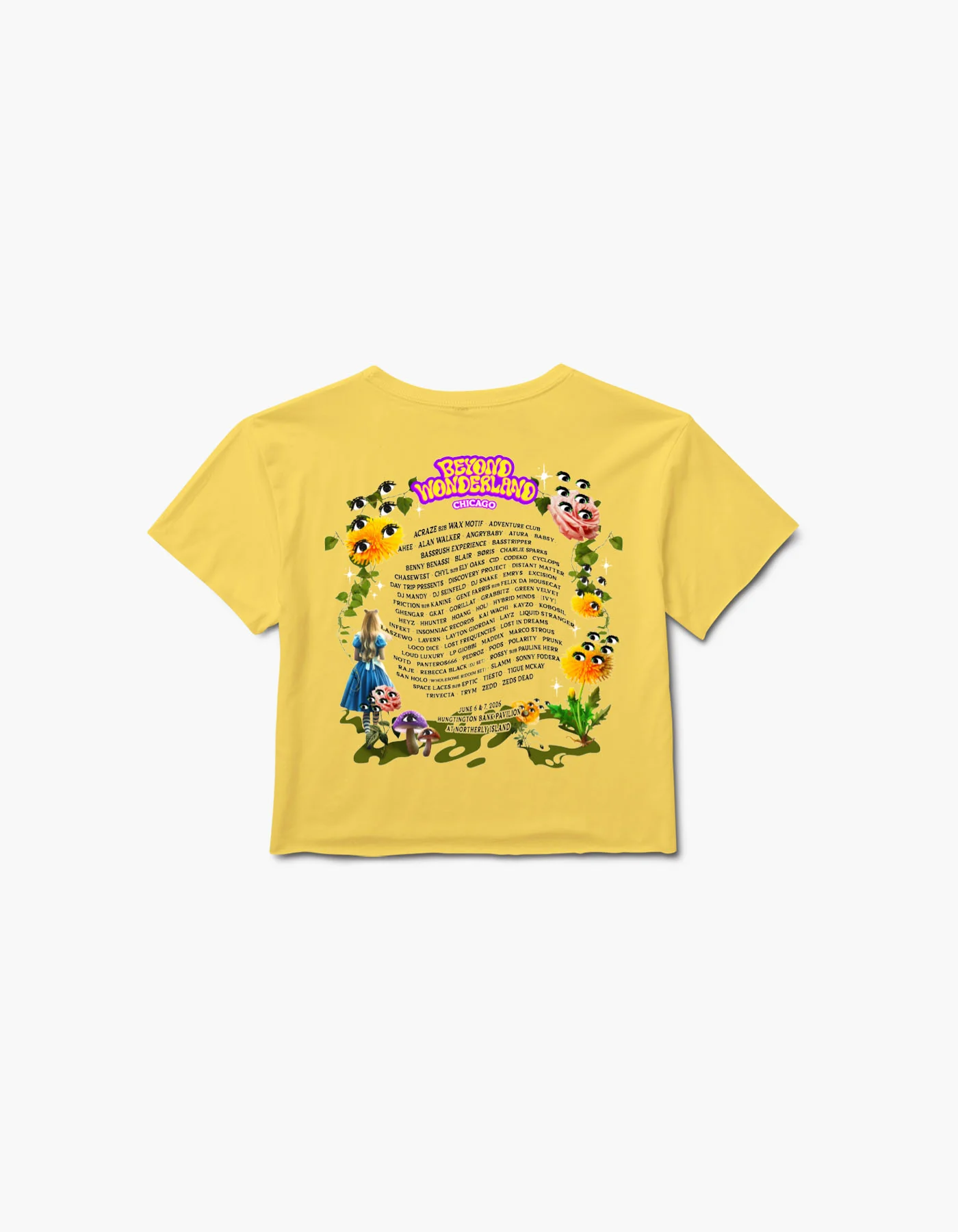 Curious Garden Chicago 2026 Lineup Crop Tee - Image 2