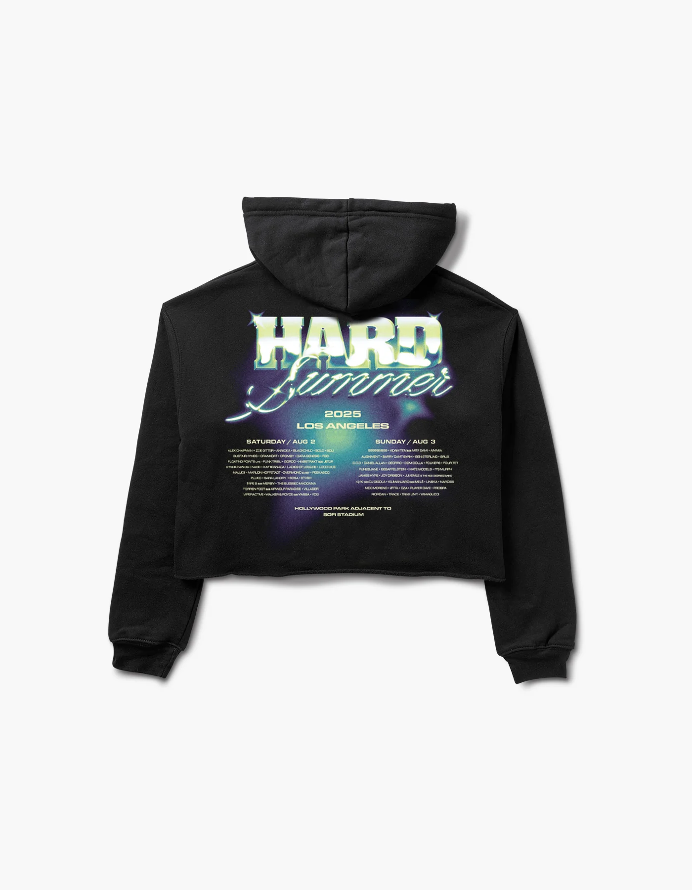 Hard Aura 2025 Lineup Crop Hoodie - Image 2